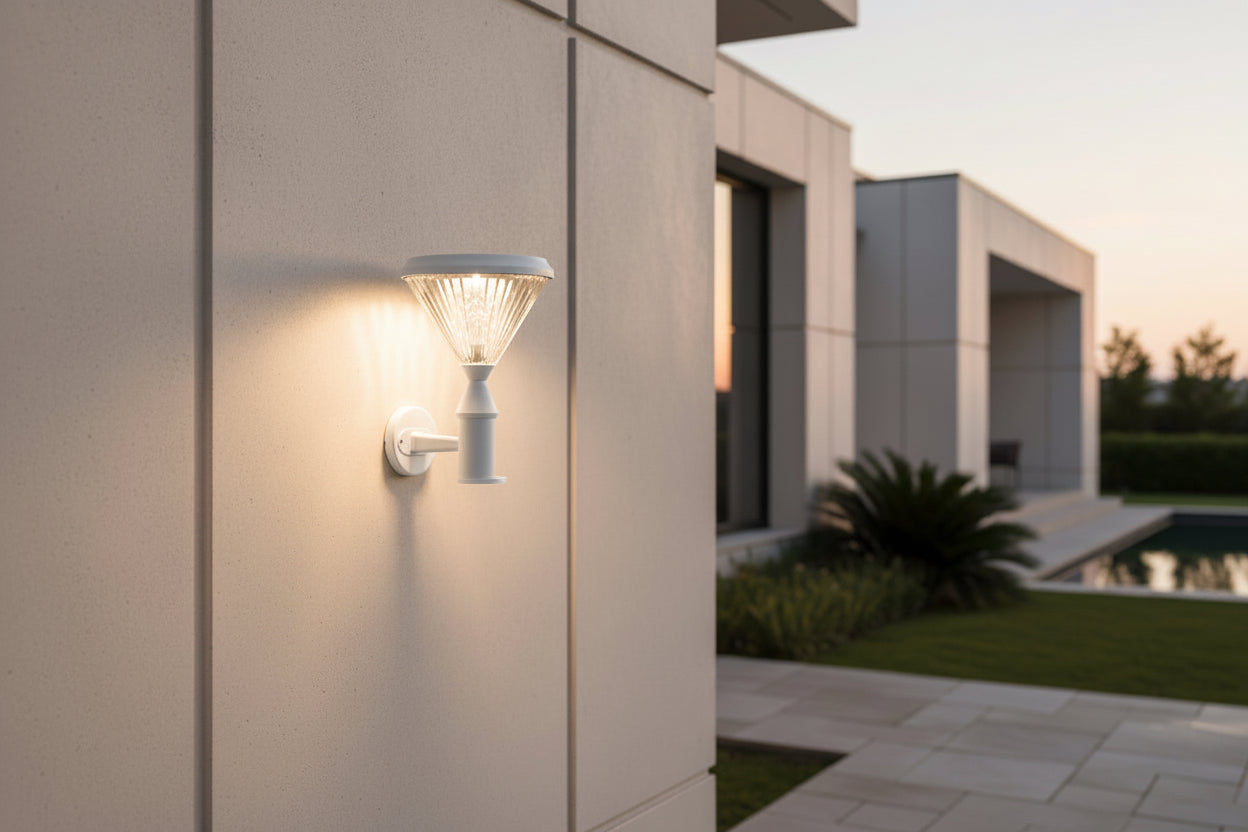 Borne-Applique murale solaire diamant 500 LM noir