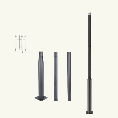 poteau noir acier galvanisé 3m  REF0050